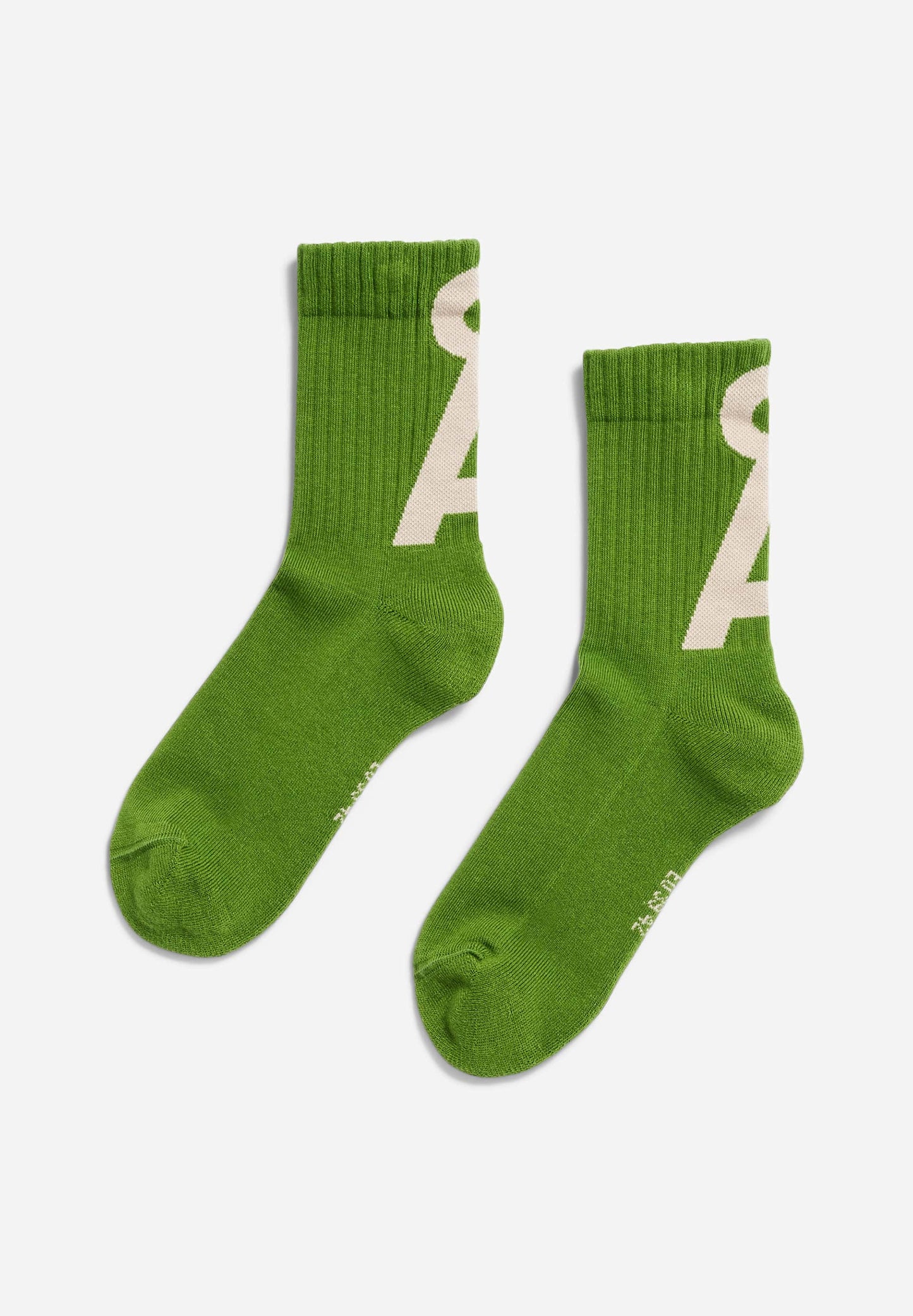 Chaussettes mi-hautes en coton bio | vert "saamus short - ivy green-sand stone"