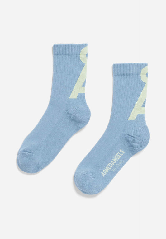Chaussettes en coton biologique | turquoise "Saamus short - pigment blue-green ash"