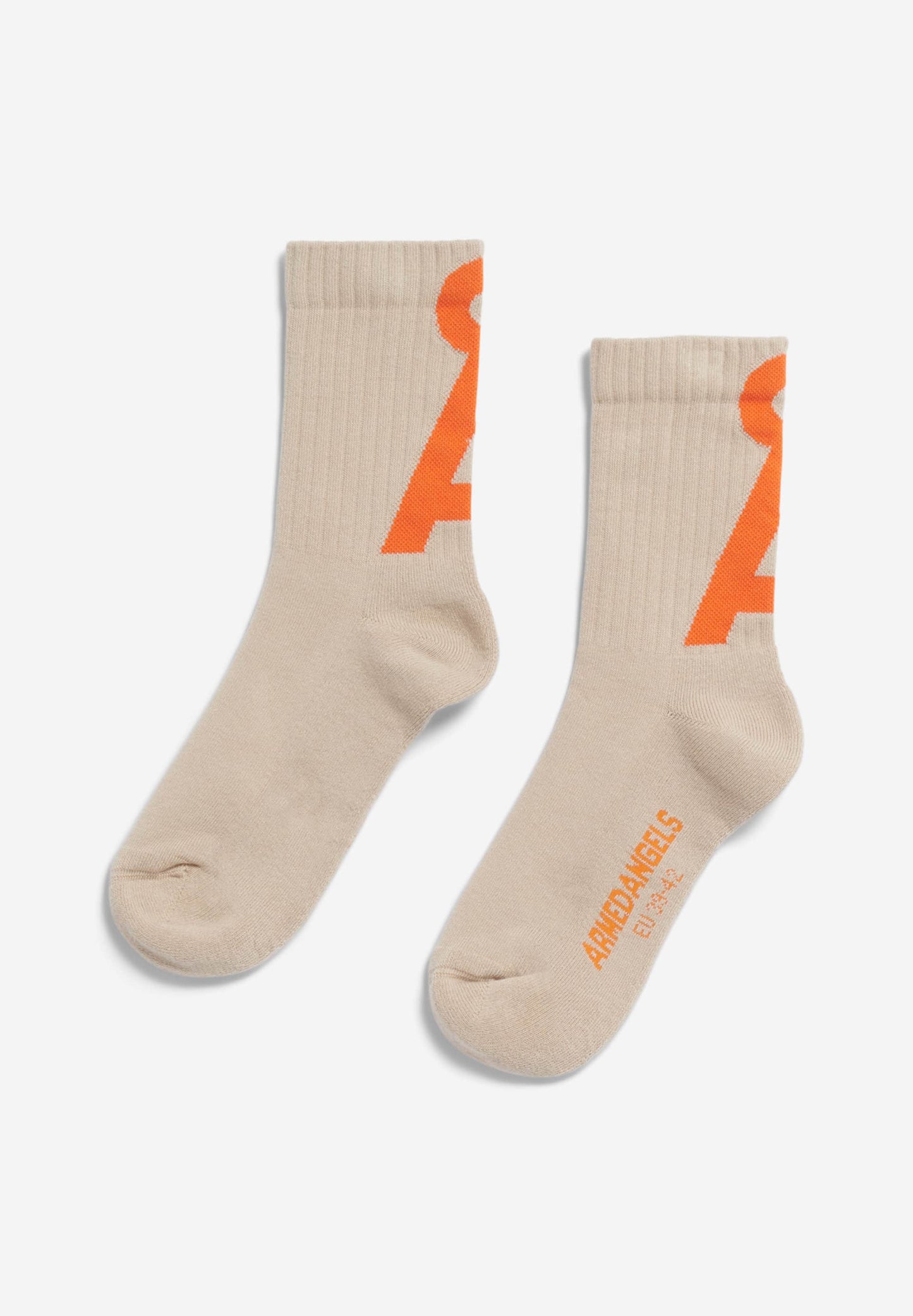 Chaussettes mi-hautes en coton biologique | orange "saamus short - sand stone-sunset orange"