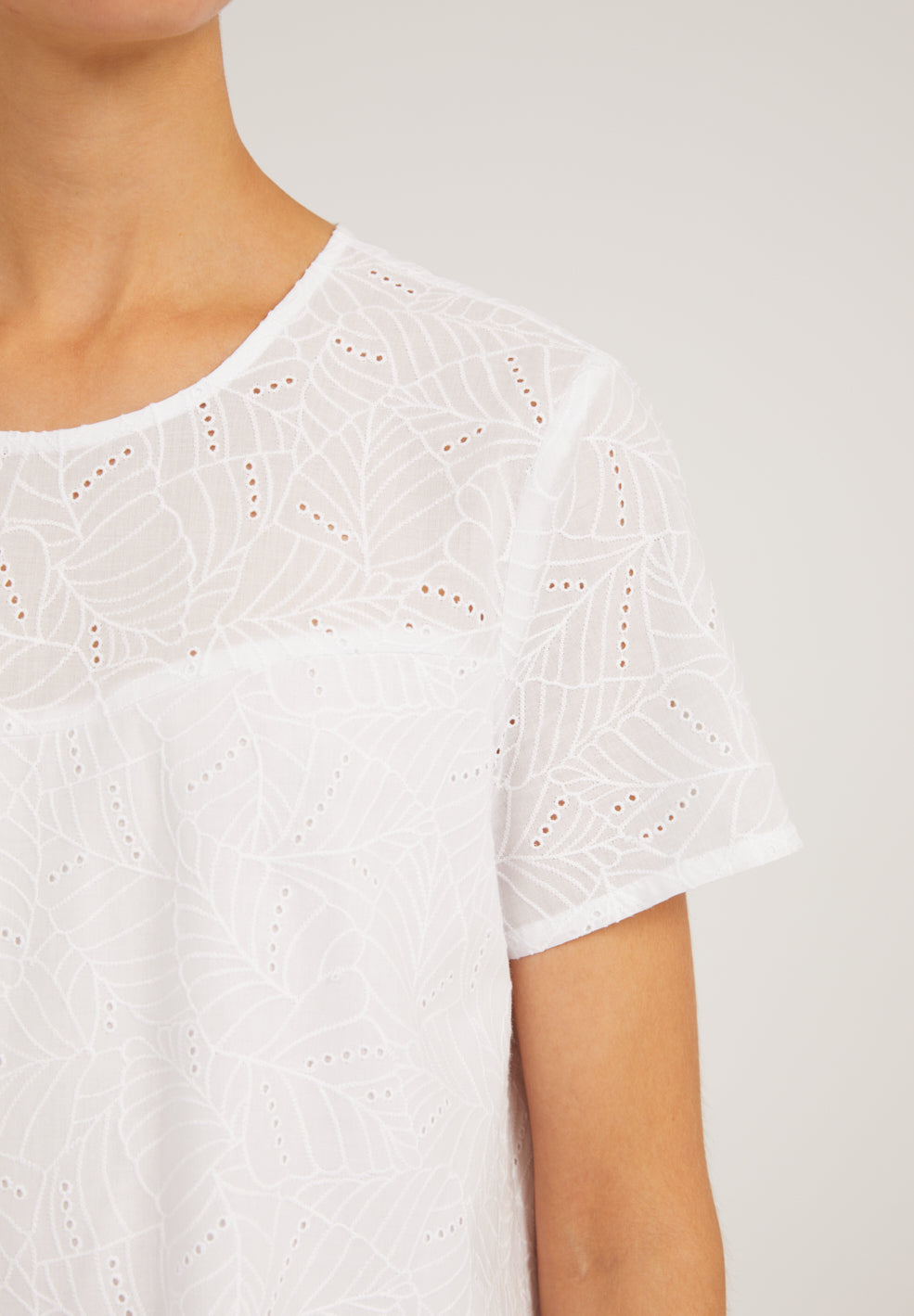 Robe légère broderie anglaise blanche en coton bio - SABELAA