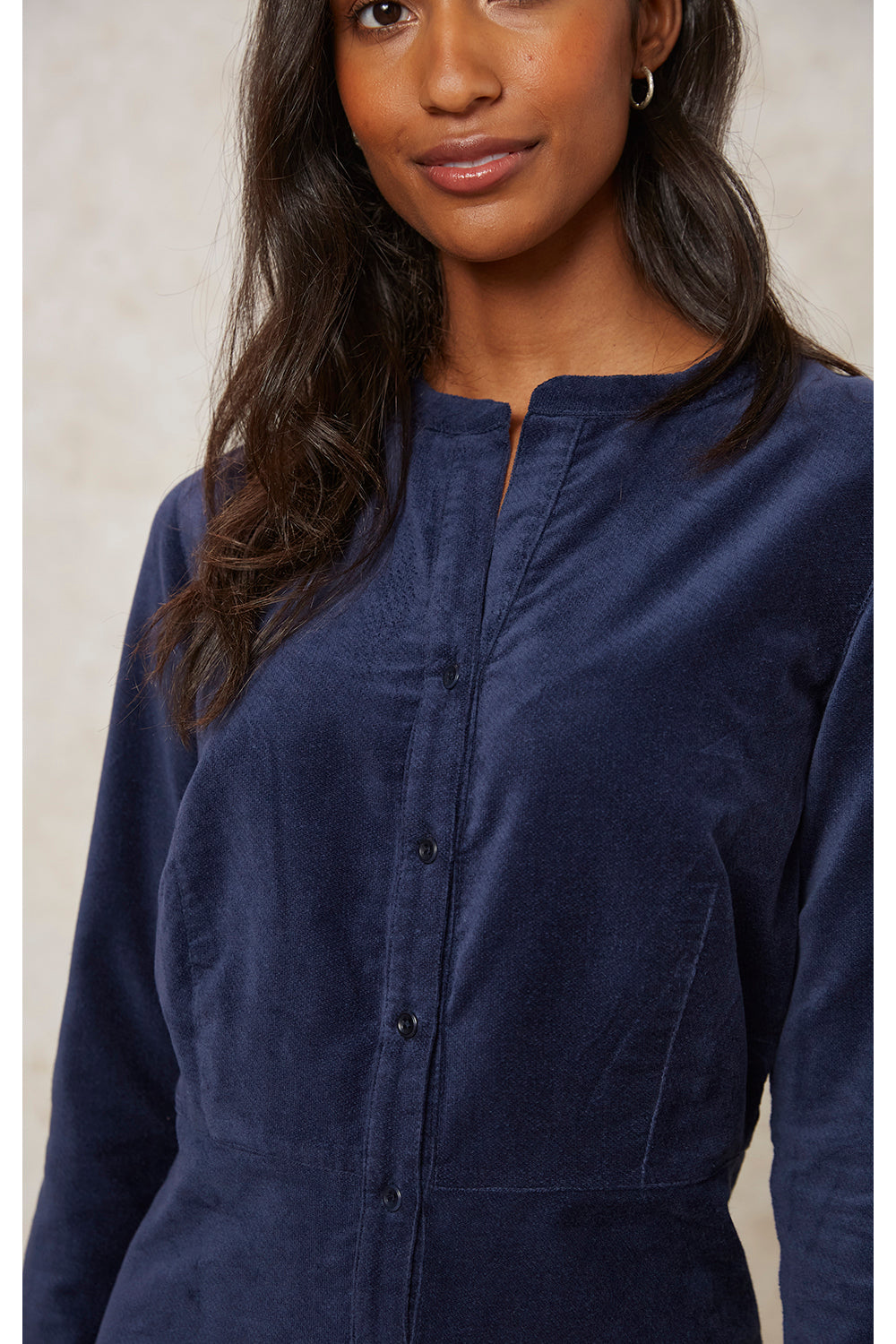 Robe en velours marine en coton bio - sabina velvet dress navy