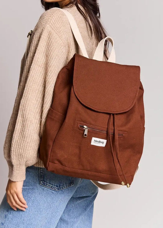 Sac à dos en coton biologique | marron "eliot - chocolat"