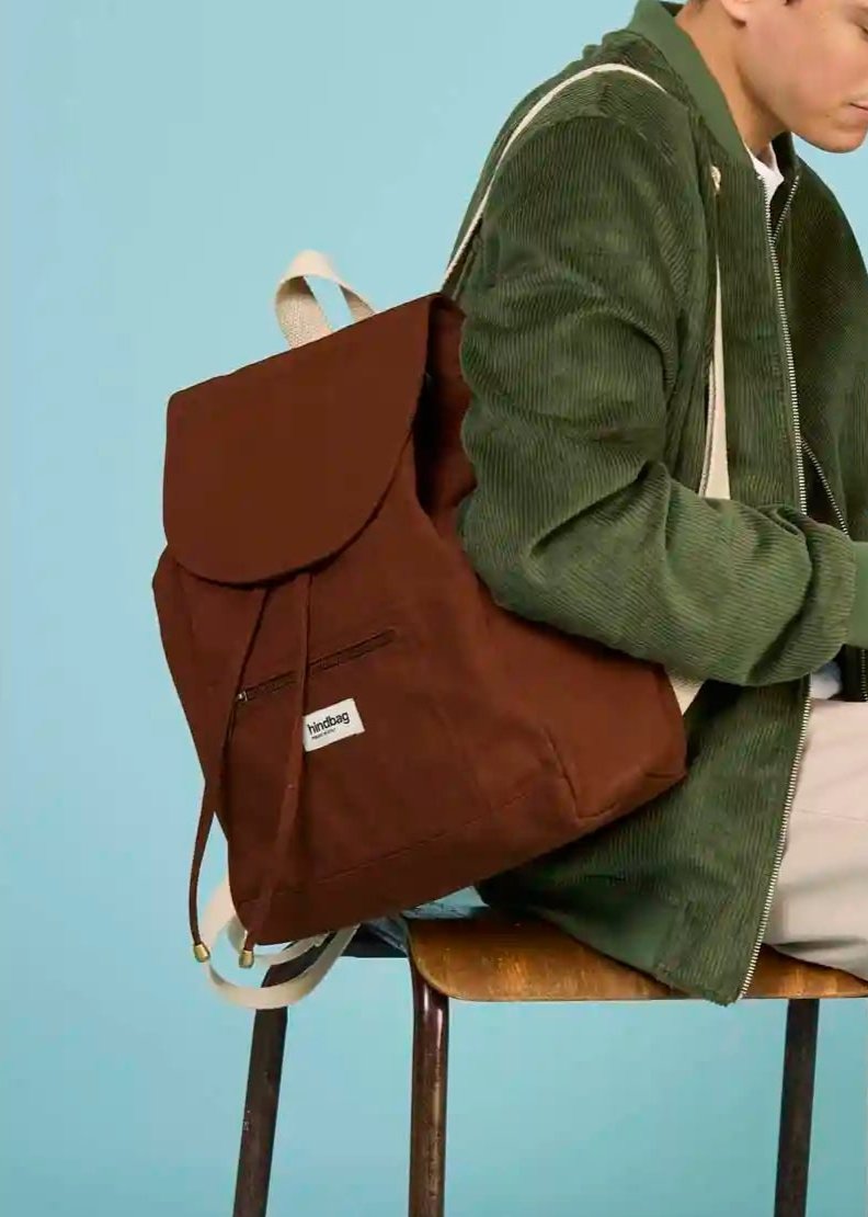 Sac à dos en coton biologique | marron "eliot - chocolat"