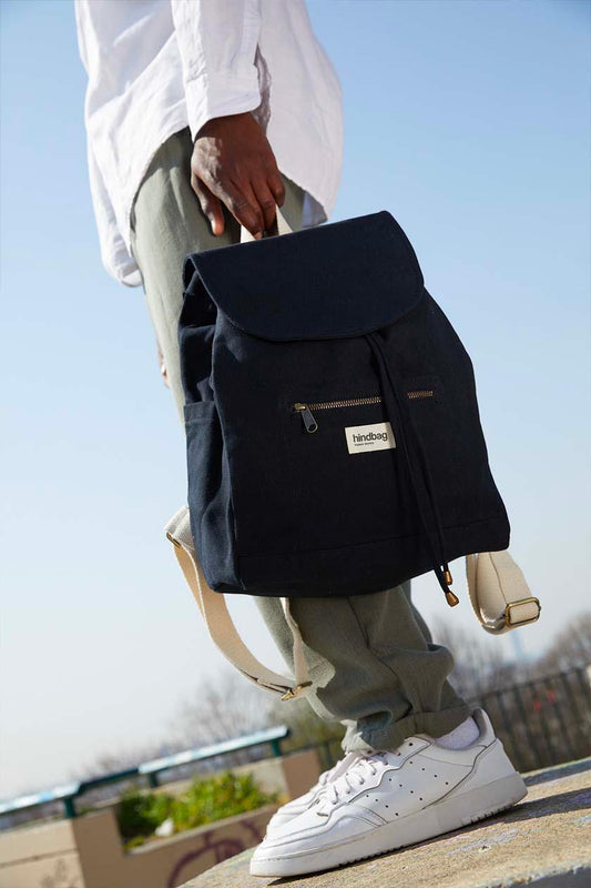 Sac à dos en coton bio | noir "eliot noir"