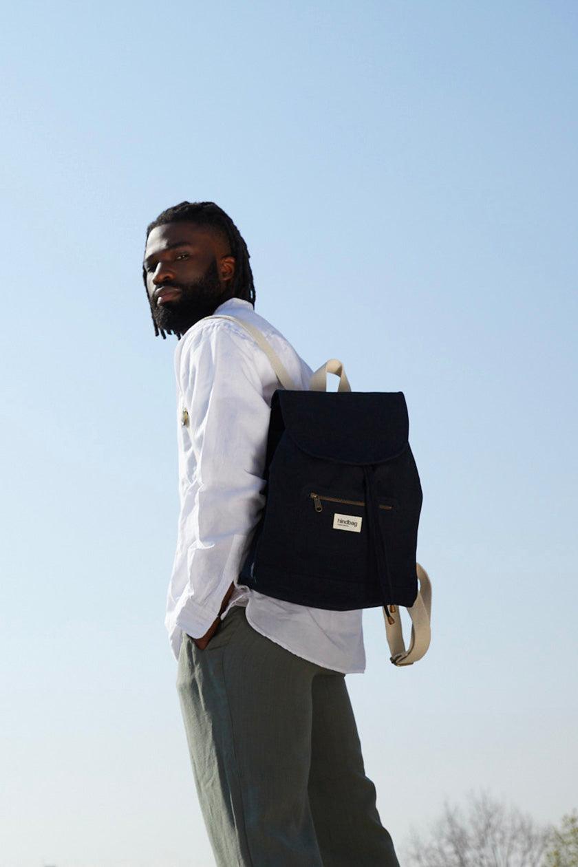 Sac à dos en coton bio | noir "eliot noir"