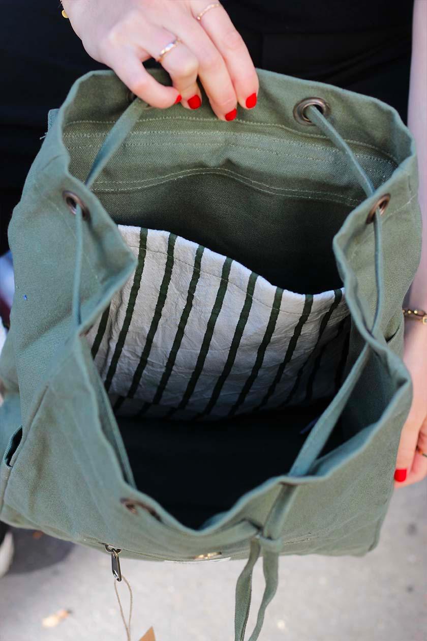 Sac à dos en coton bio | Olive "eliot olive"