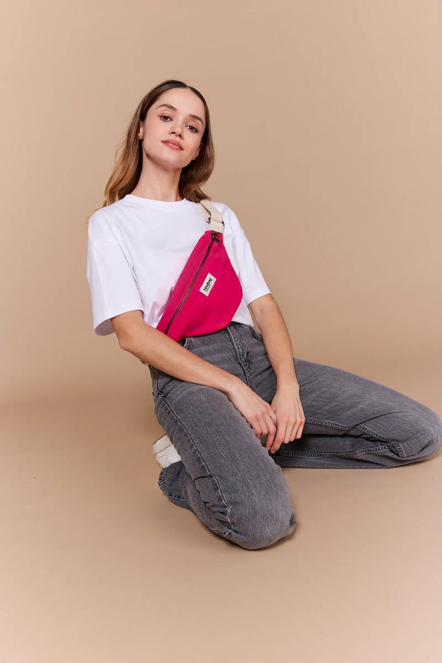 Banane en coton bio | vert "olivia holi fuchsia"