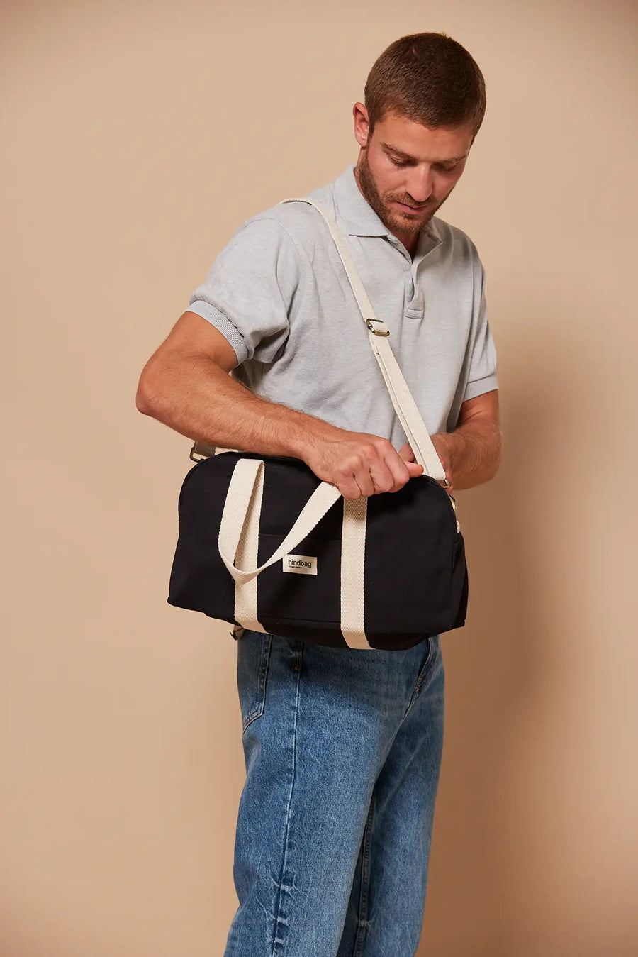 Sac bowling en coton bio | noir "charlie noir"