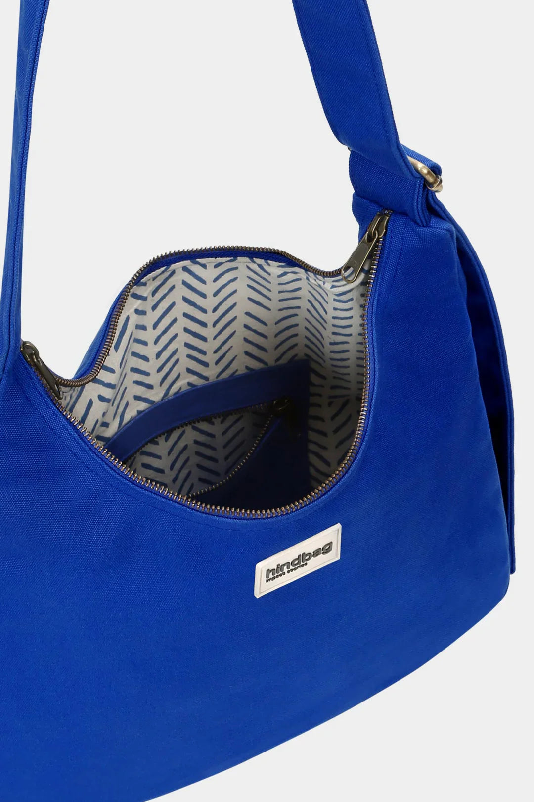 Sac à bandoulière en coton biologique | bleu "hobo claire - bleu électrique"