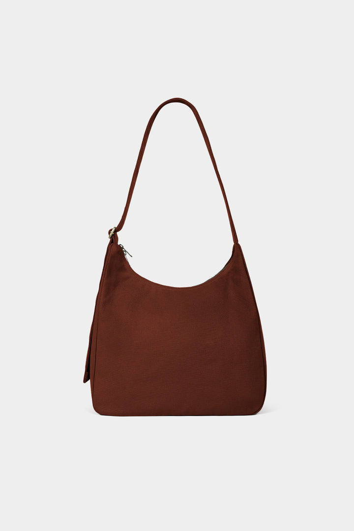 Sac bandoulière en coton biologique | marron "hobo claire - chocolat"