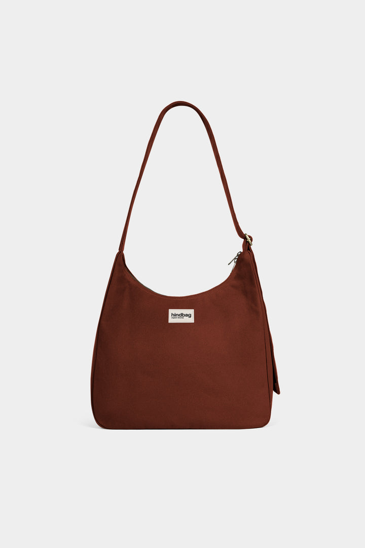 Sac bandoulière en coton biologique | marron "hobo claire - chocolat"