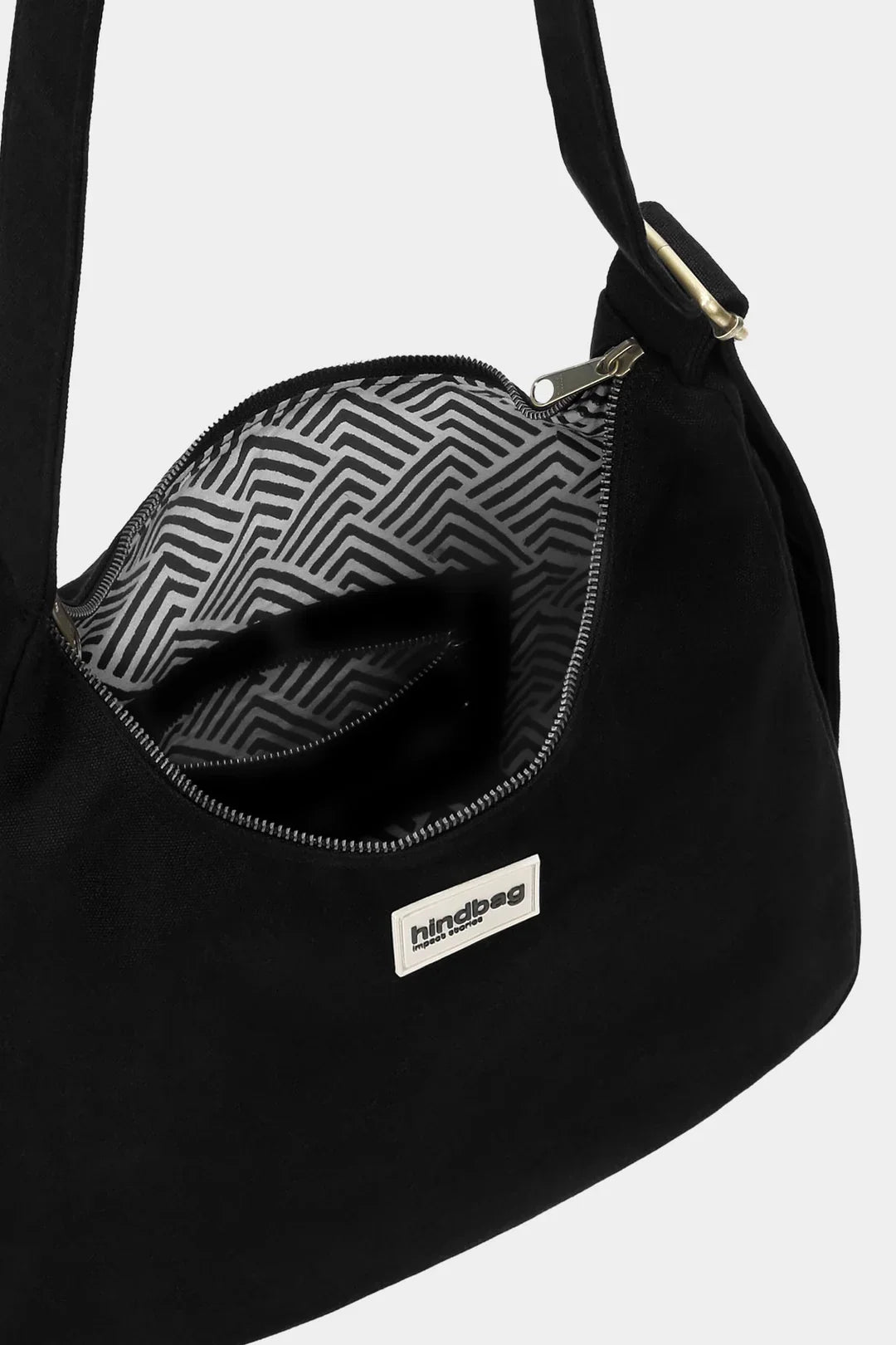 Sac bandoulière en coton biologique | noir "hobo claire - noir"