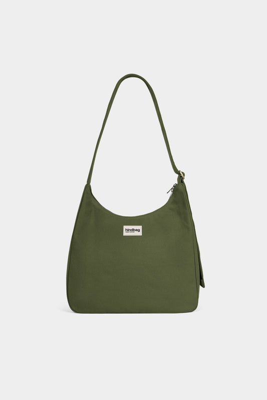 Sac à bandoulière en coton biologique | vert "sac hobo claire - olive"