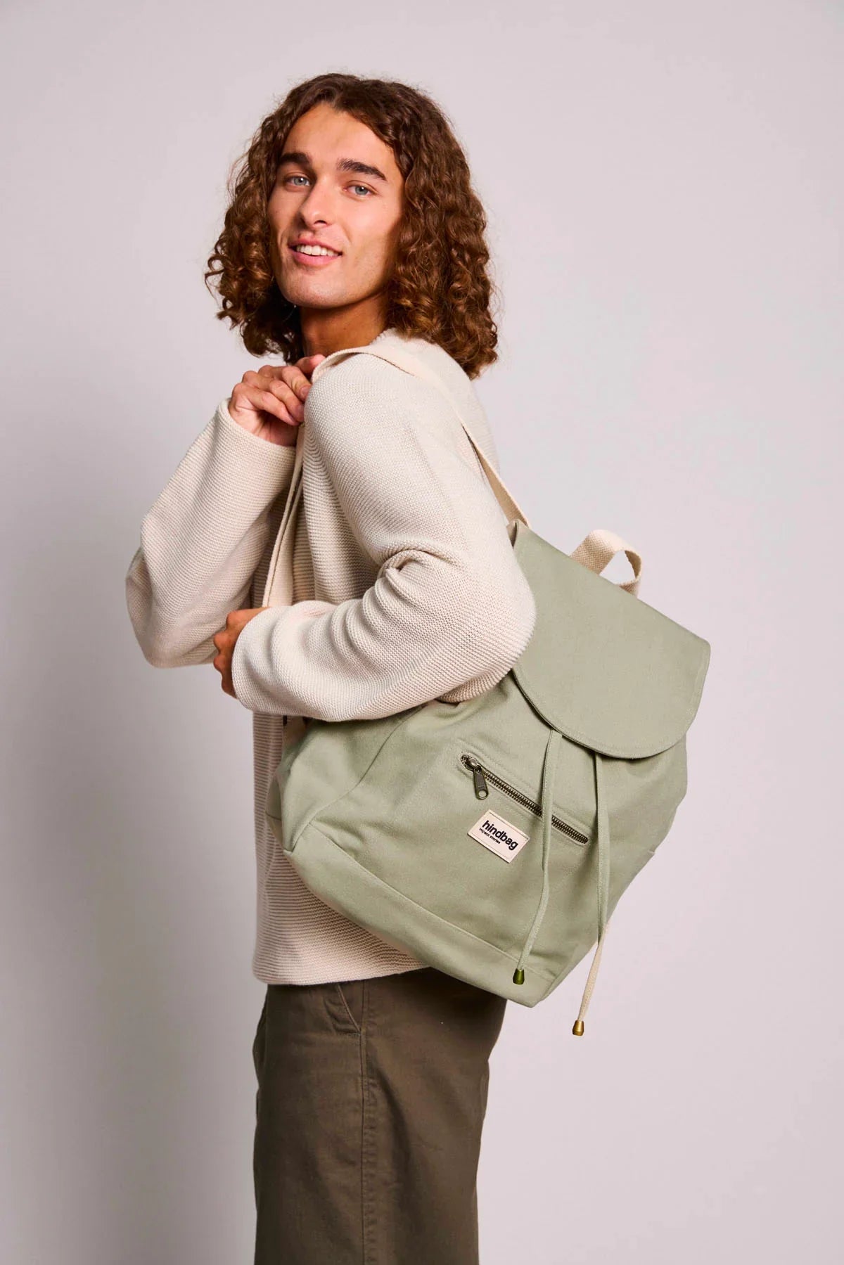 Sac à dos en coton biologique | vert "eliot - argile"