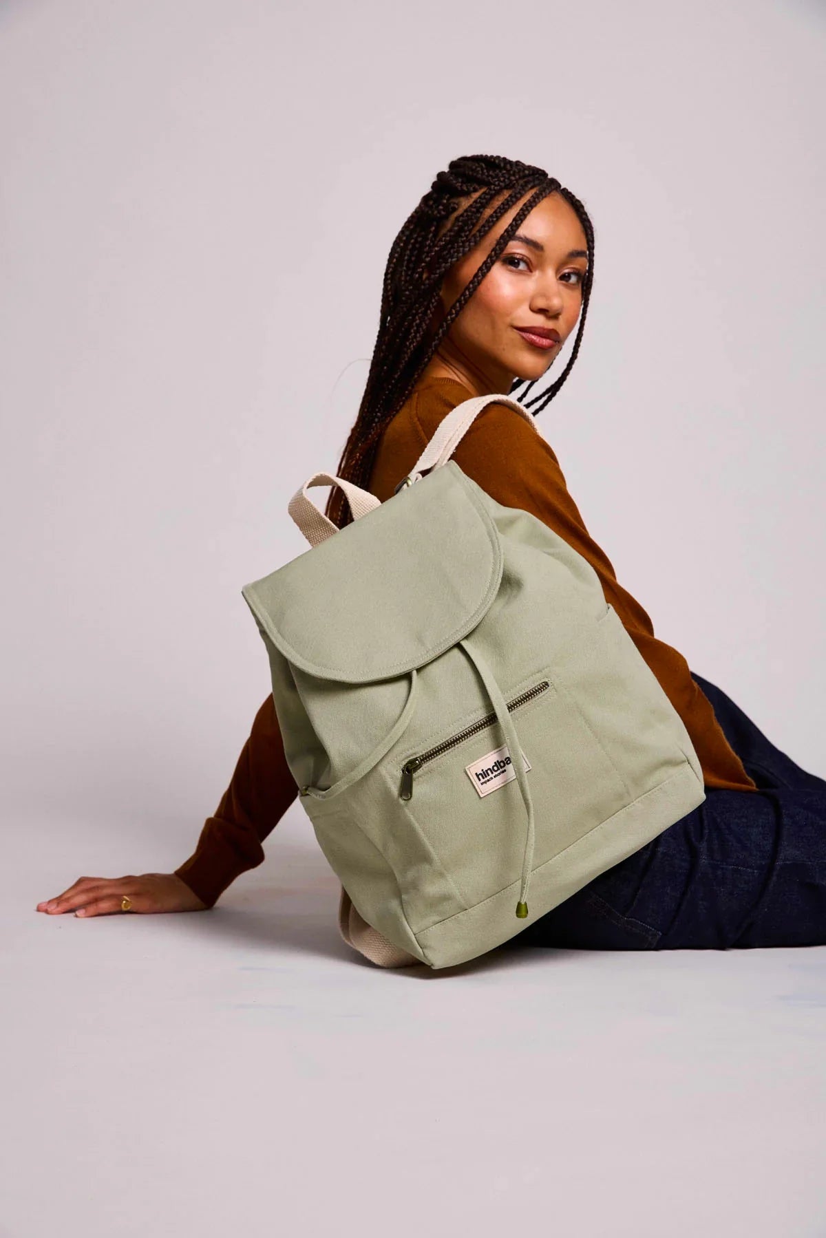 Sac à dos en coton biologique | vert "eliot - argile"