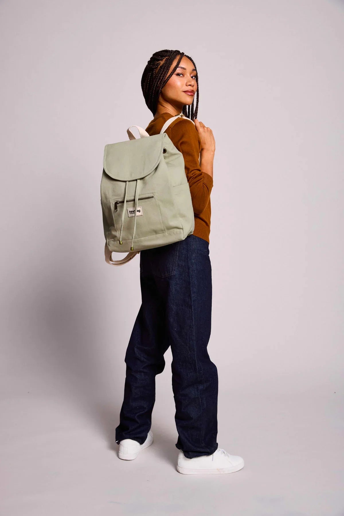 Sac à dos en coton biologique | vert "eliot - argile"
