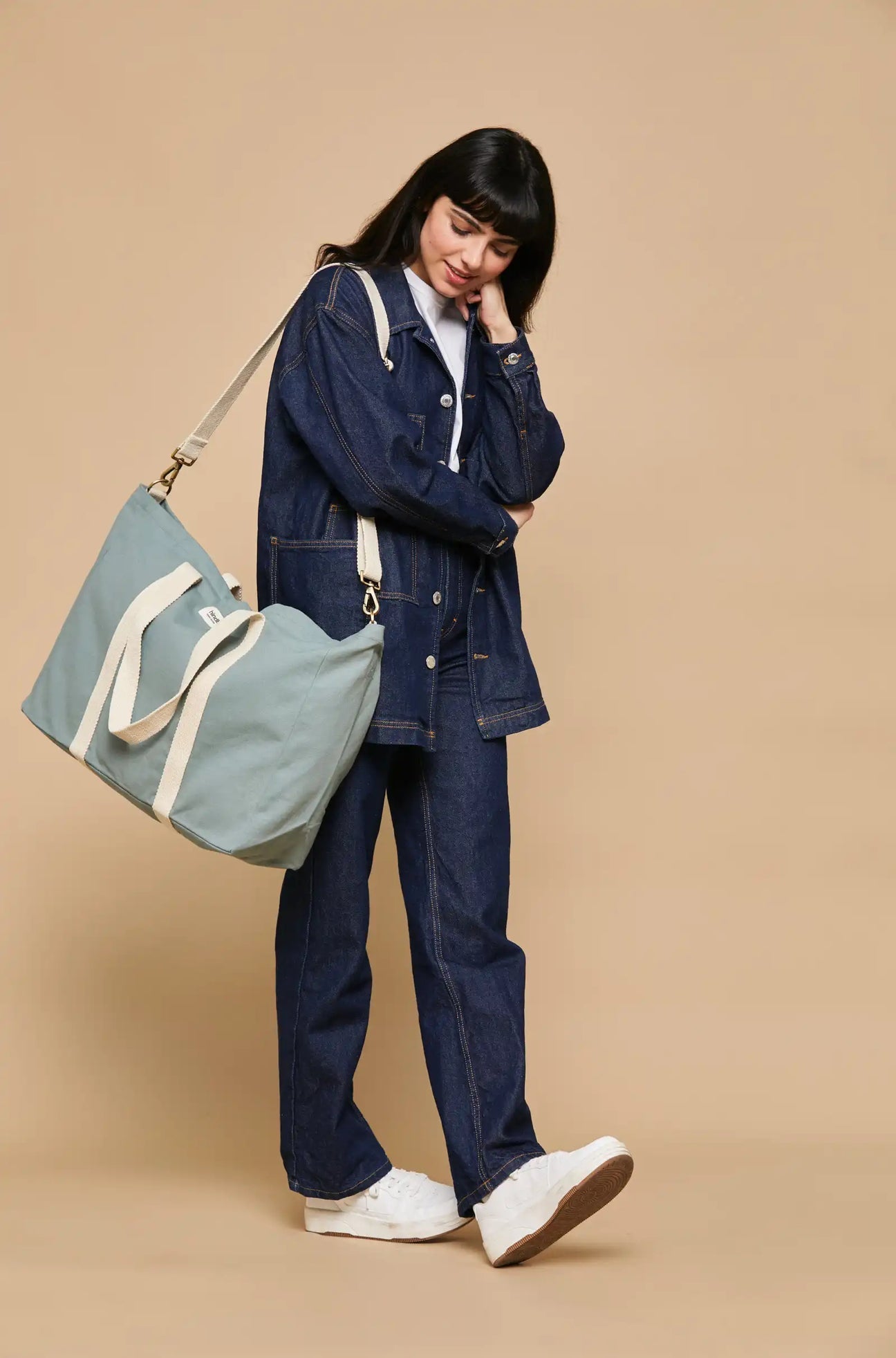 Sac de voyage en coton bio | Sauge "jean sauge"