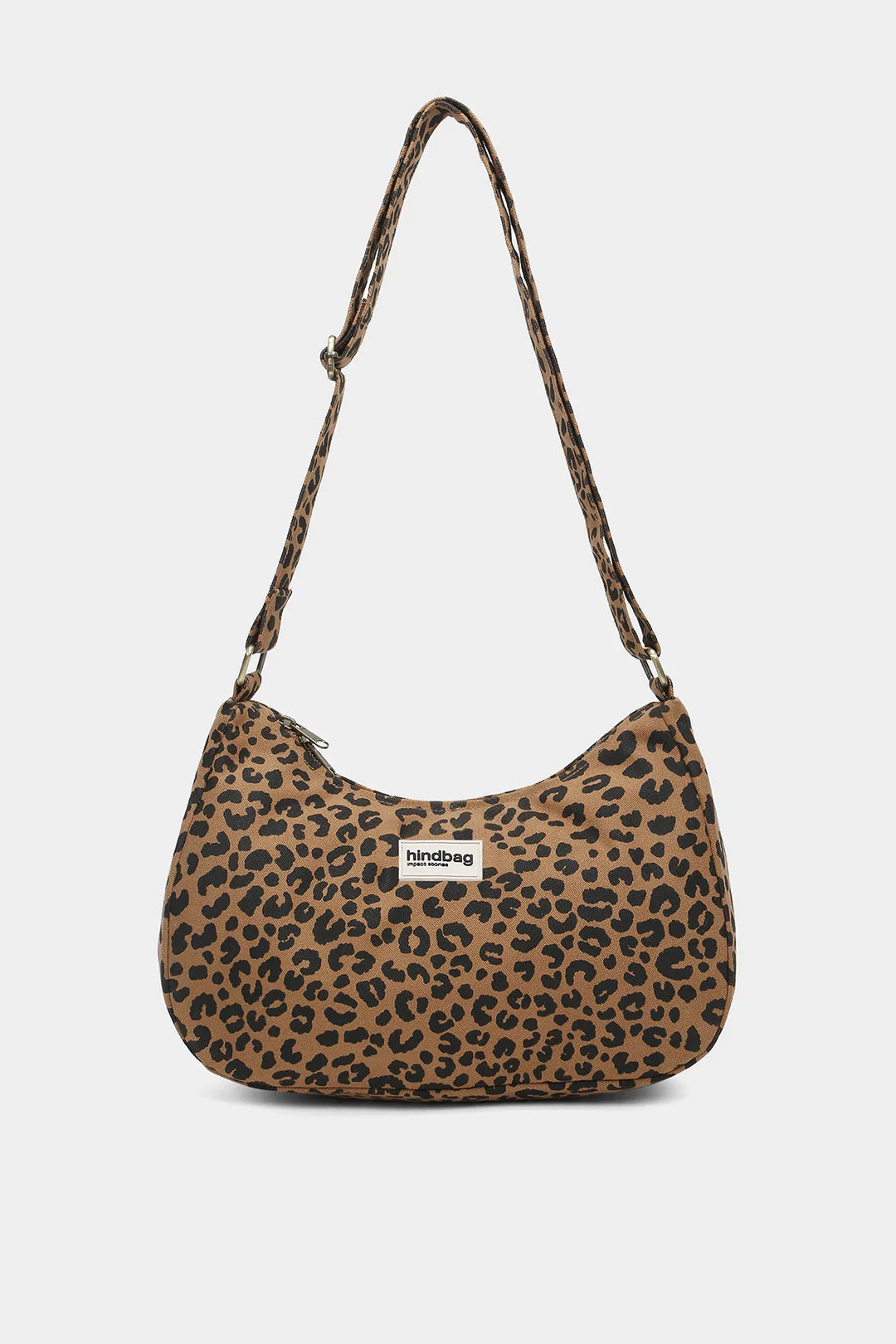Sac bandoulière en coton bio | marron "rosa léopard canelle"