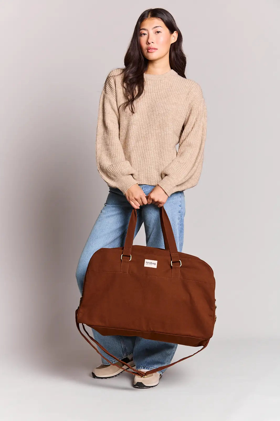 Sac voyage en coton bio | olive "yves chocolat"