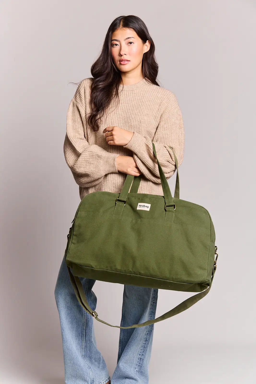 Sac de voyage déperlant en coton biologique | vert "yves olive"