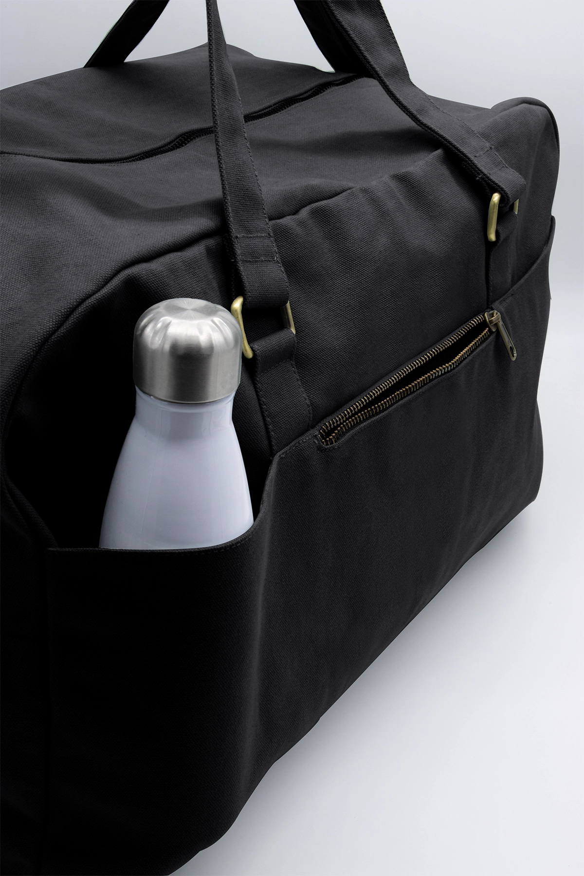 Sac de voyage déperlant en coton biologique | noir "yves"