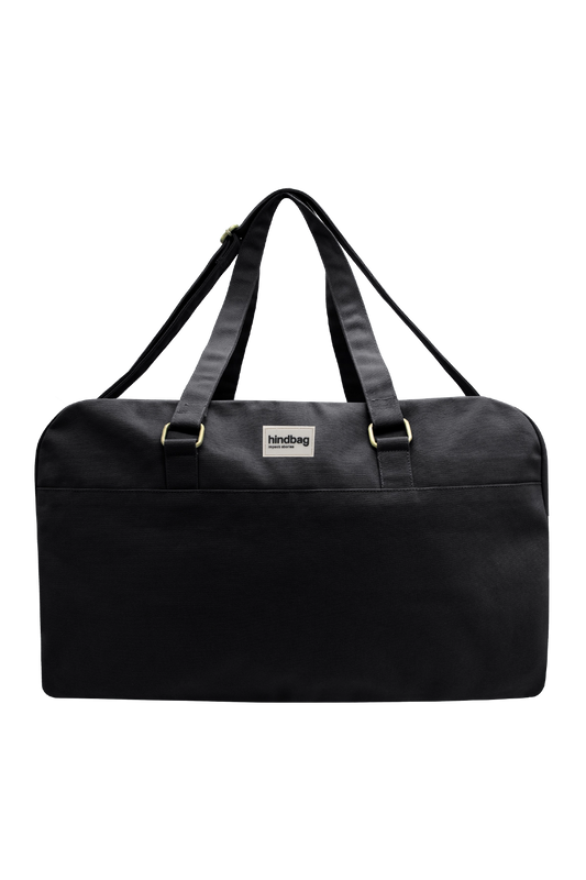 Sac de voyage déperlant en coton biologique | noir "yves"