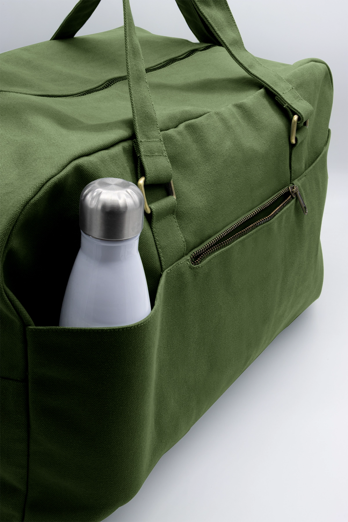 Sac de voyage déperlant en coton biologique | vert "yves olive"