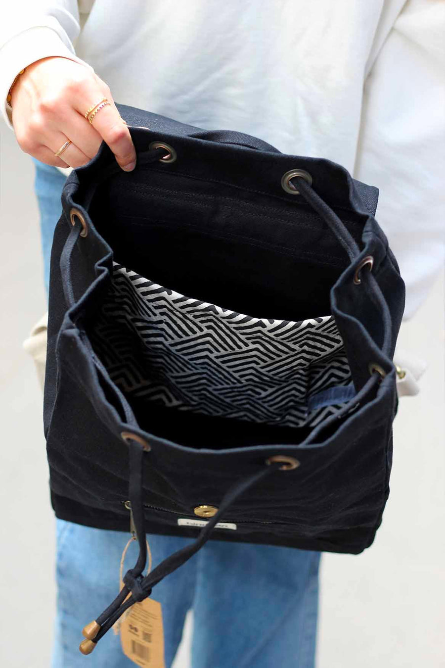 Sac à dos en coton bio | noir "eliot noir"