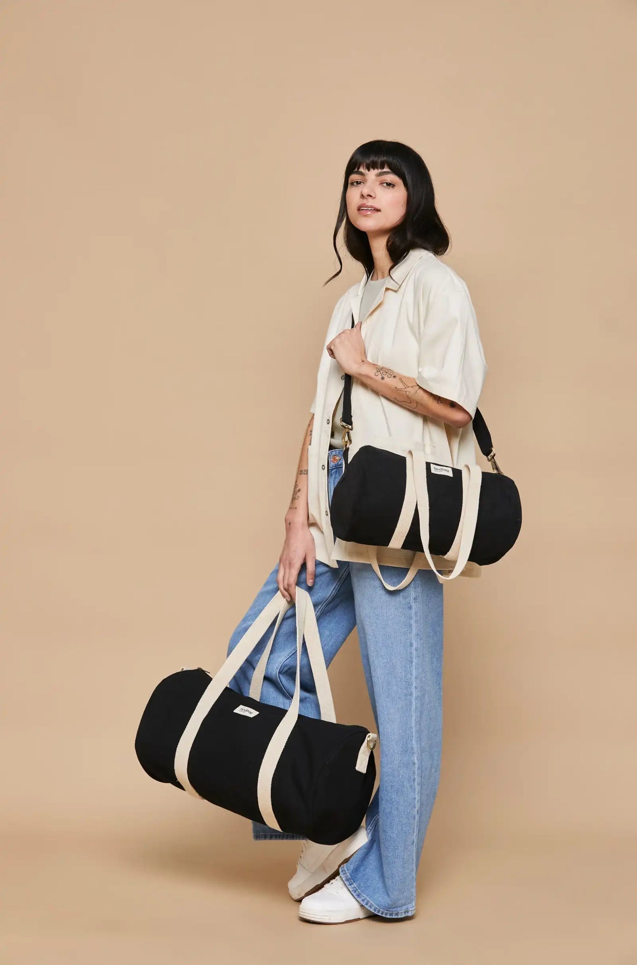 Sac de voyage en coton bio | Noir "simon noir"