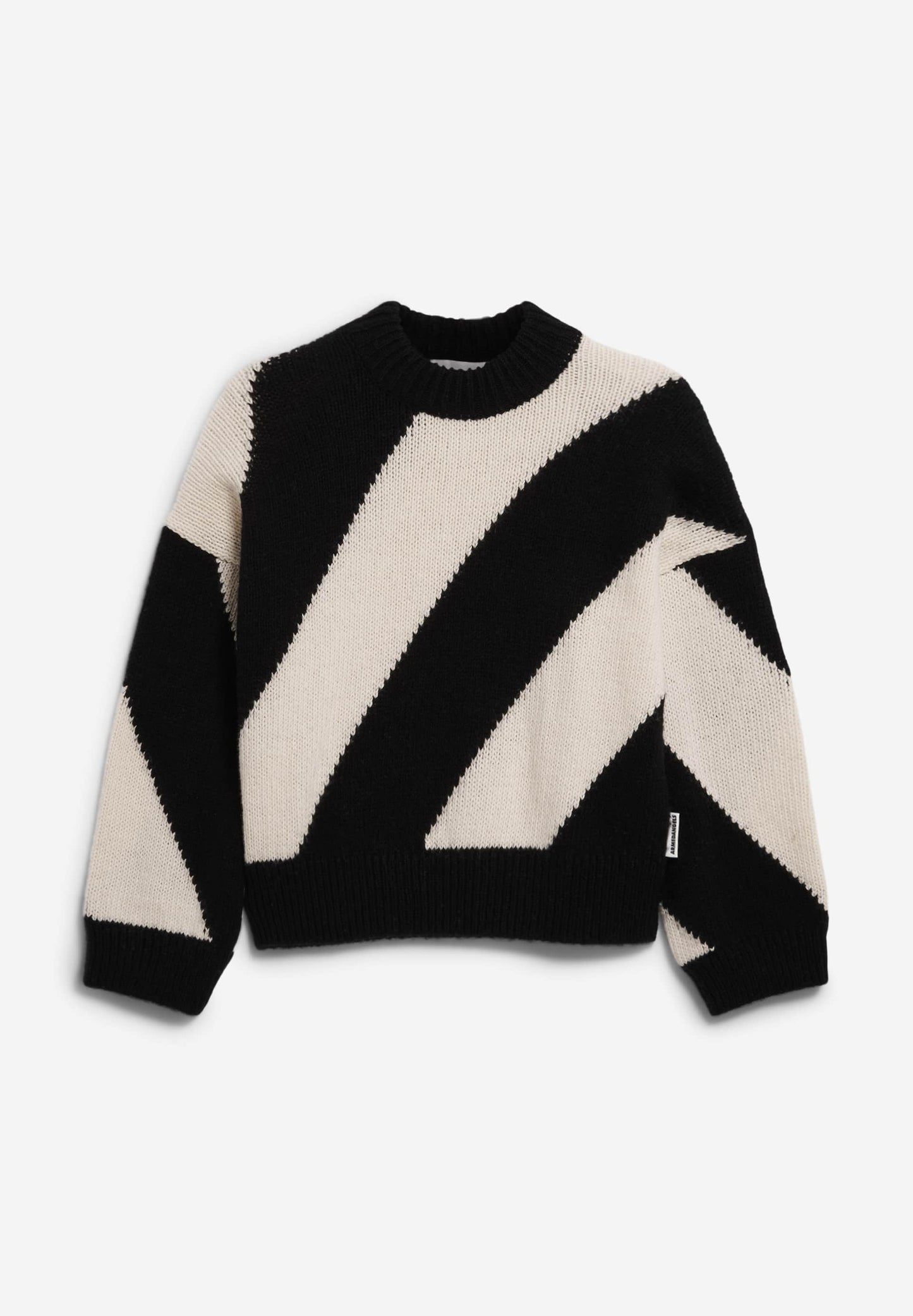 Pull en coton bio | noir "sadnaa stripes - oatmilk-black"