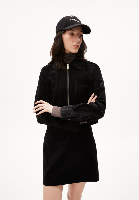 Veste velours en coton bio | noir "saedaa corduroy - black"