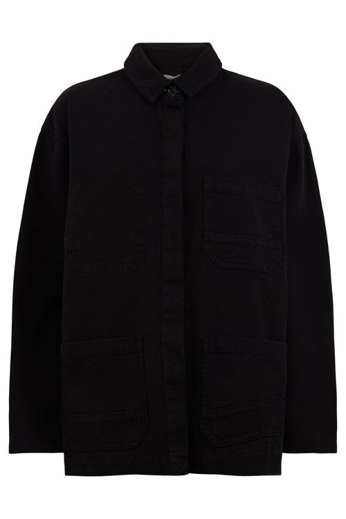 Veste noire en denim et coton bio - sally twill jacket black