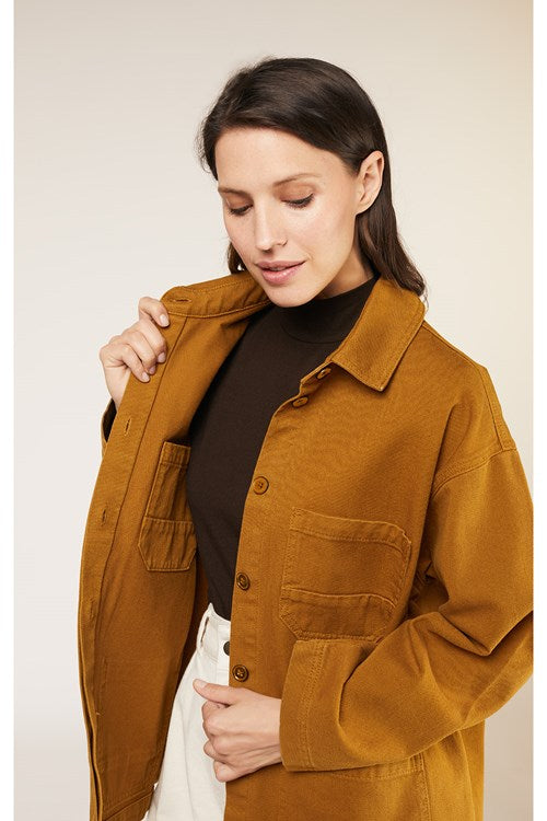 Veste marron en coton bio - sally