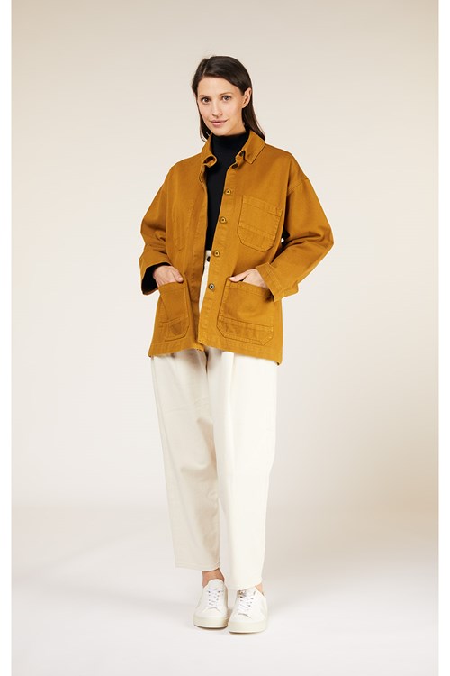 Veste marron en coton bio - sally