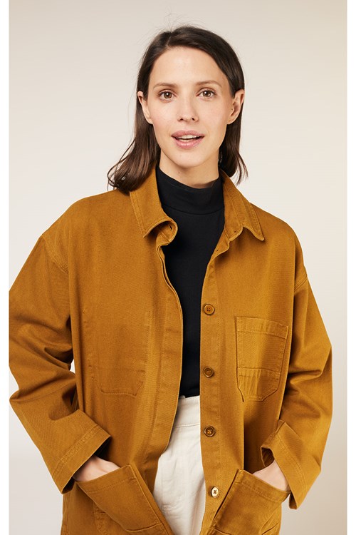 Veste marron en coton bio - sally