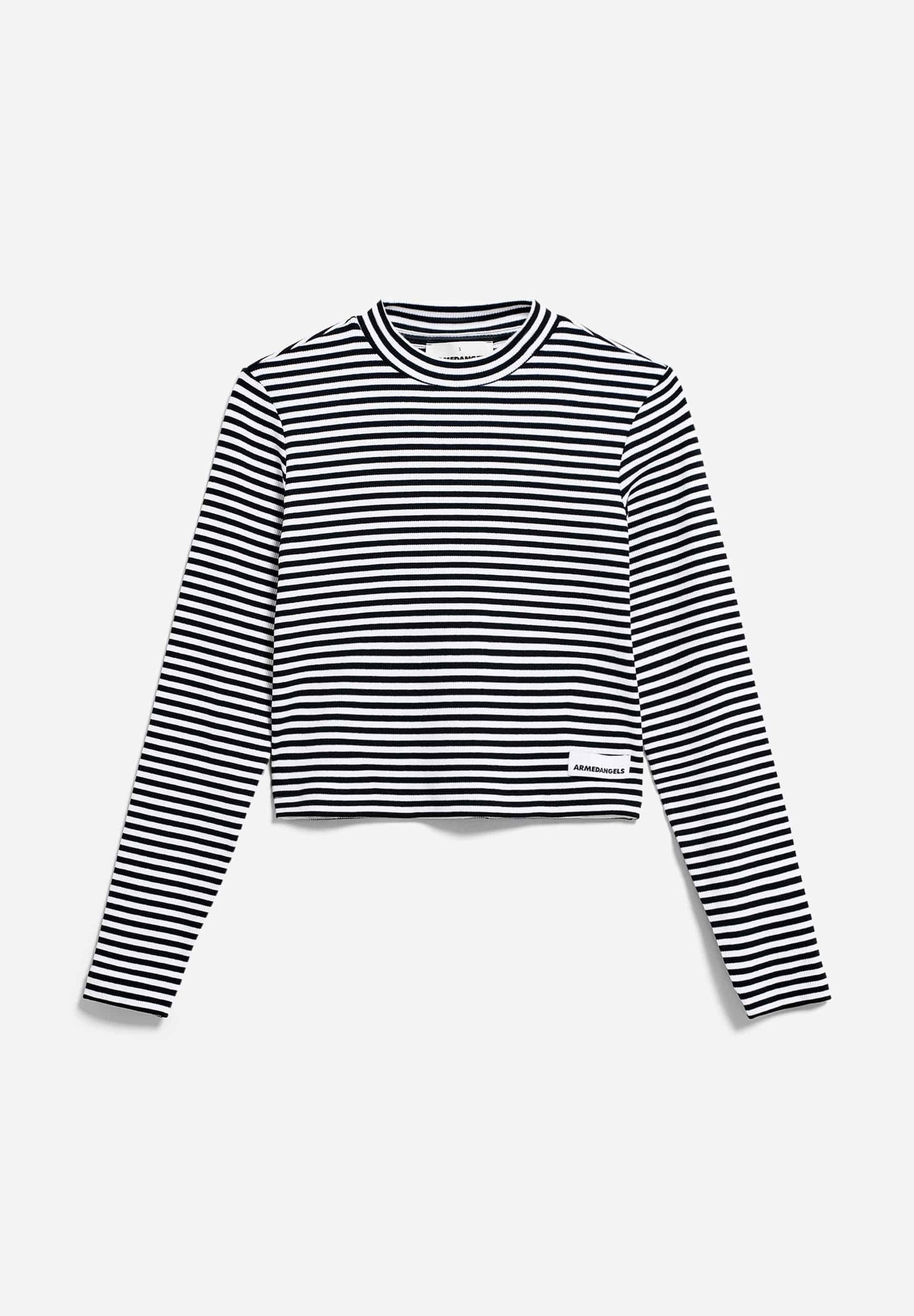 Sous-pull rayé en coton bio | noir et blanc "salmaraa stripes black-white"