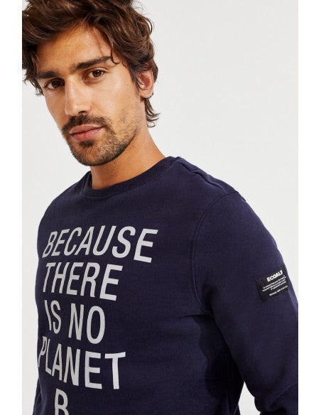 Sweat marine col rond imprimé gris - SAN DIEGO BECAUSE