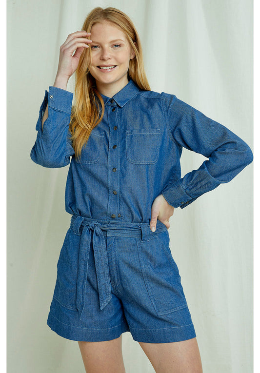 Chemise effet jean en coton bio - Sana