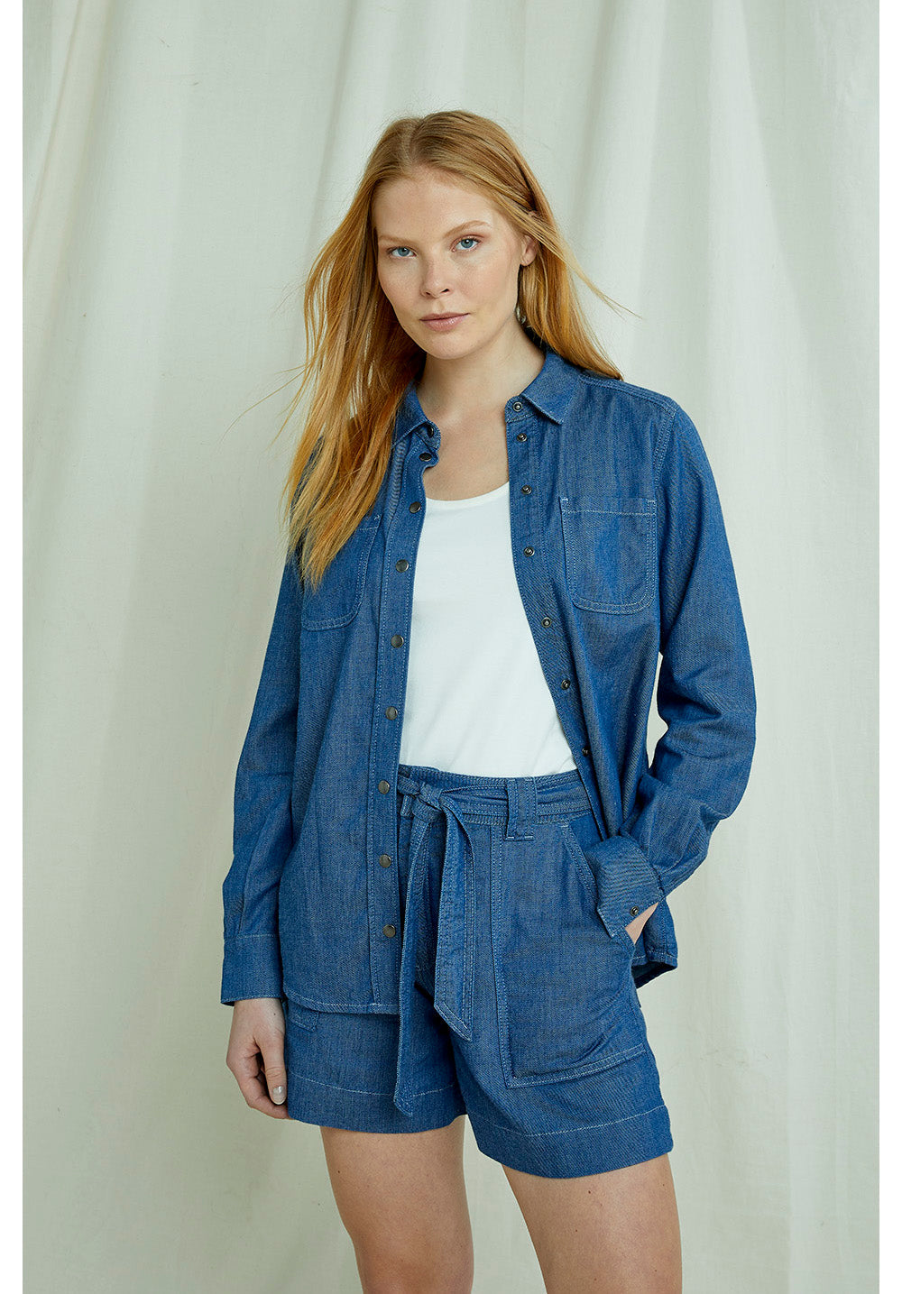 Chemise effet jean en coton bio - Sana