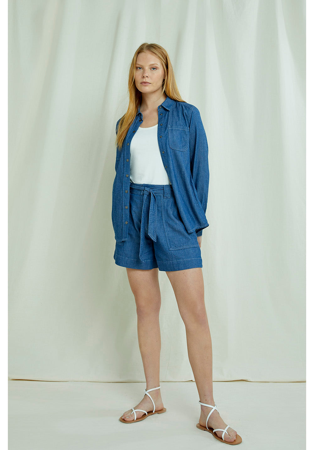 Chemise effet jean en coton bio - Sana