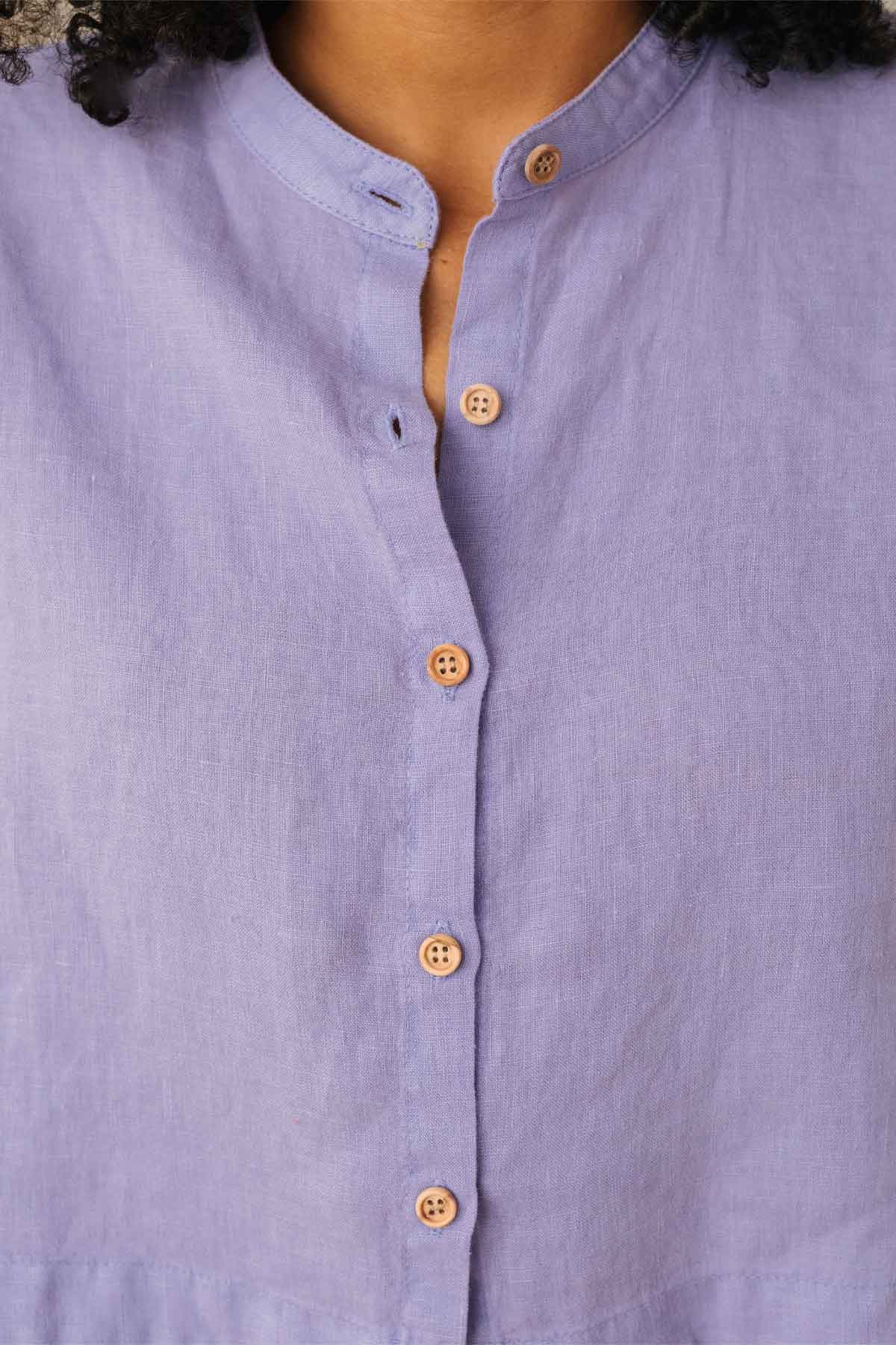 Chemise en lin | violet "Sandon - medium purple"