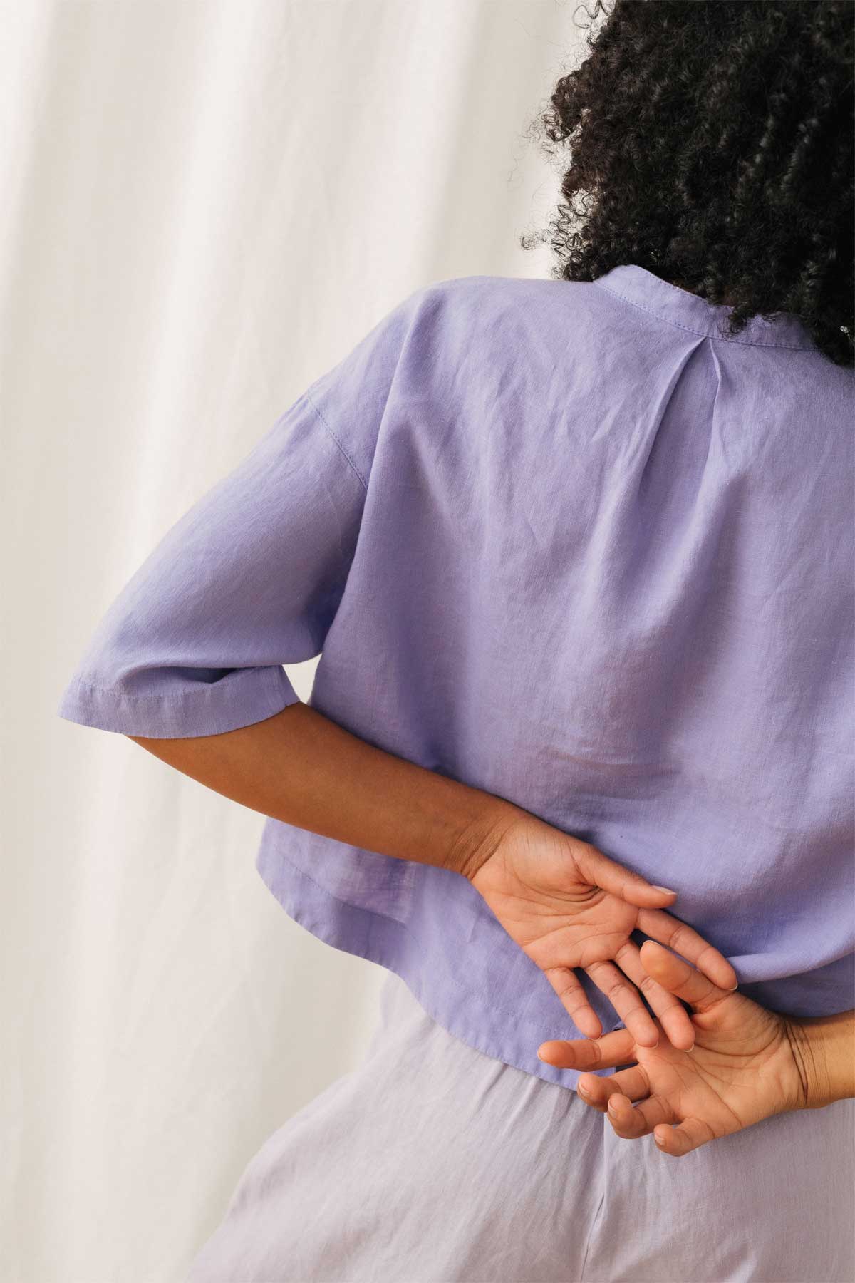 Chemise en lin | violet "Sandon - medium purple"