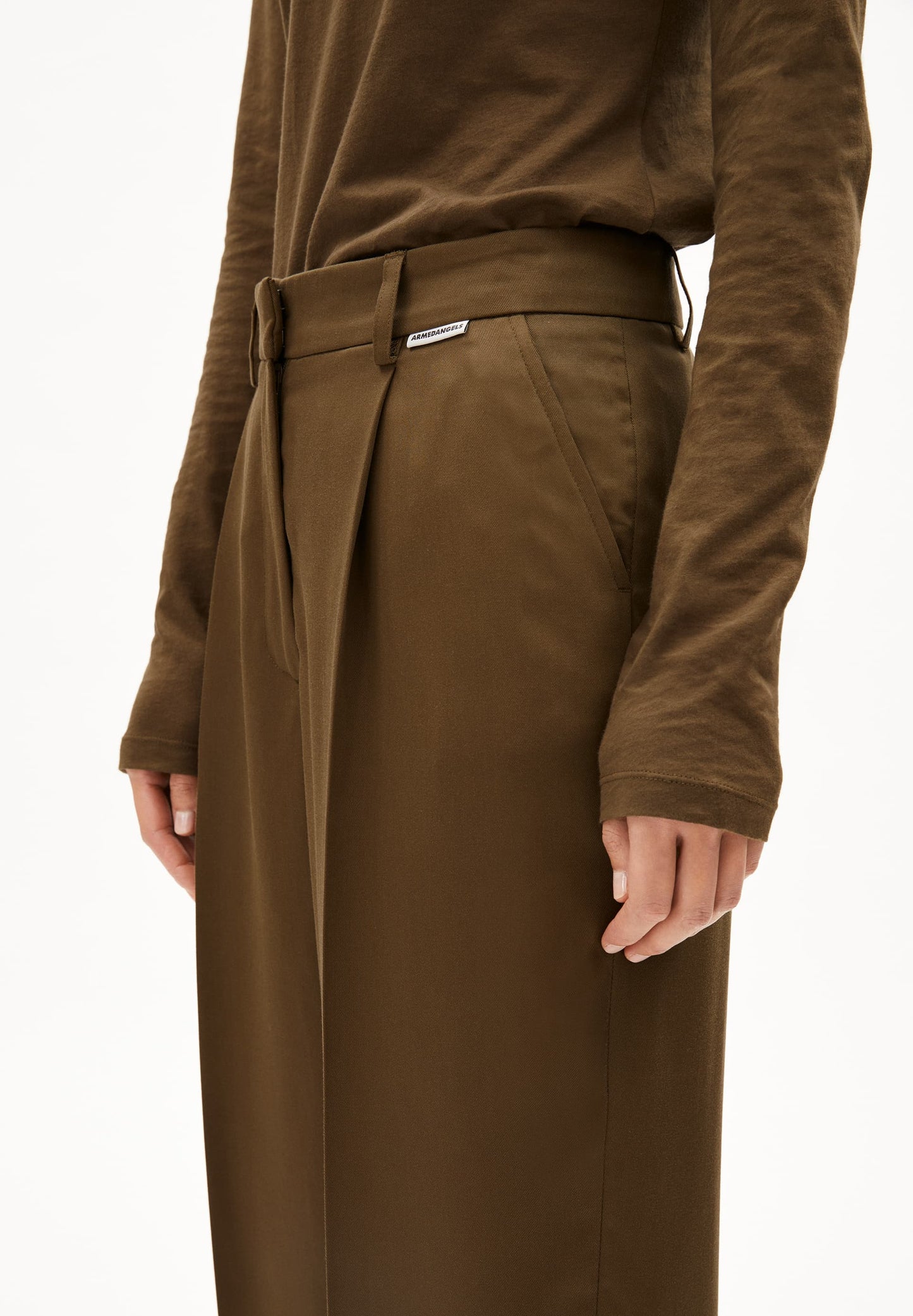 Pantalon à pinces en refibra | marron "sandrinaa tapered dried moss"