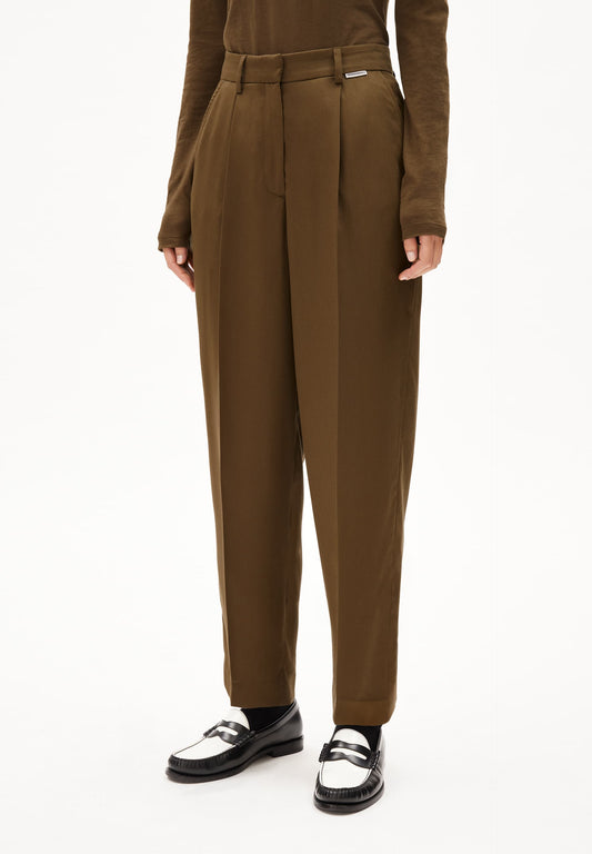 Pantalon à pinces en refibra | marron "sandrinaa tapered dried moss"