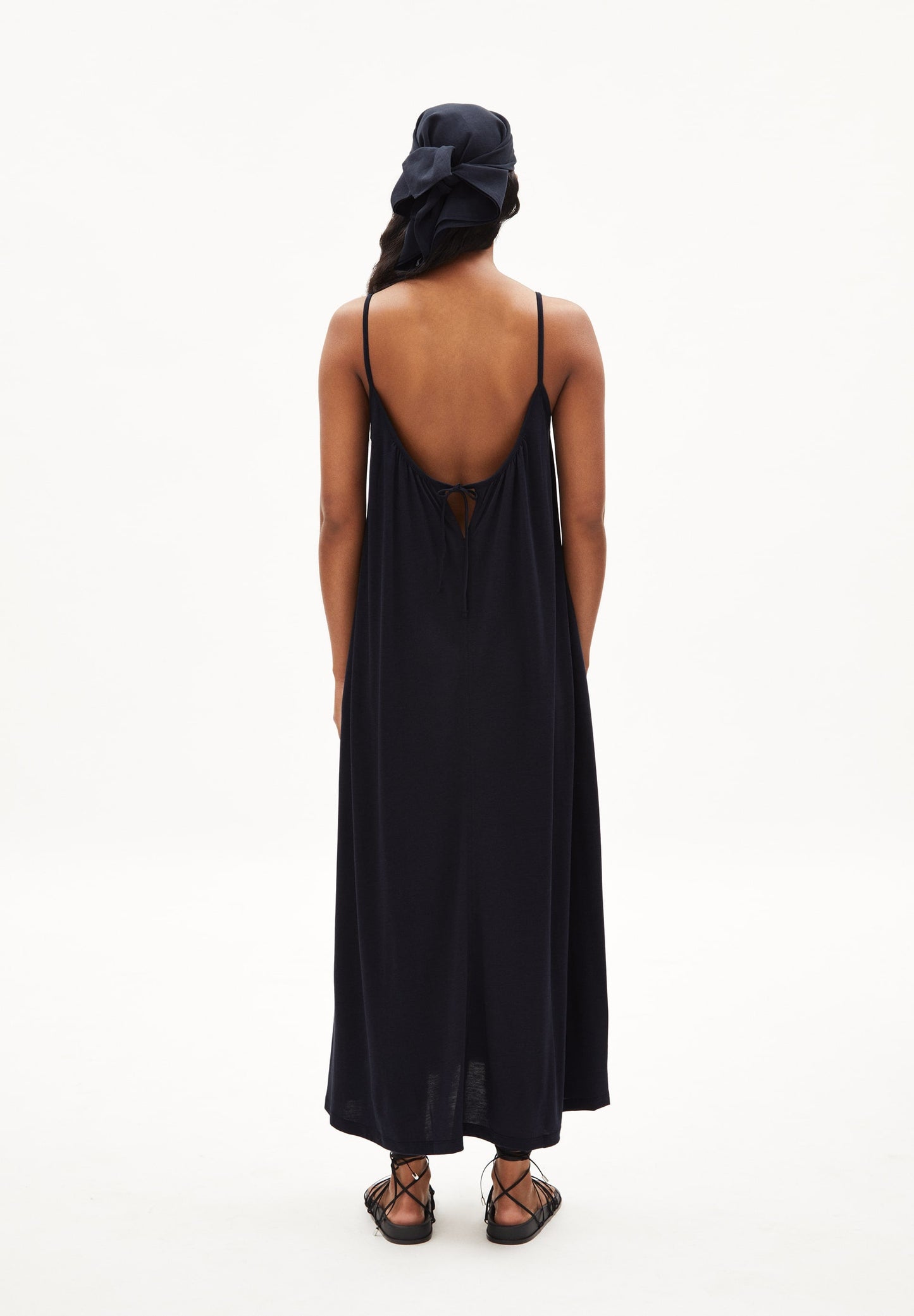 Robe longue marine en tencel et coton bio - sarinyaa night sky