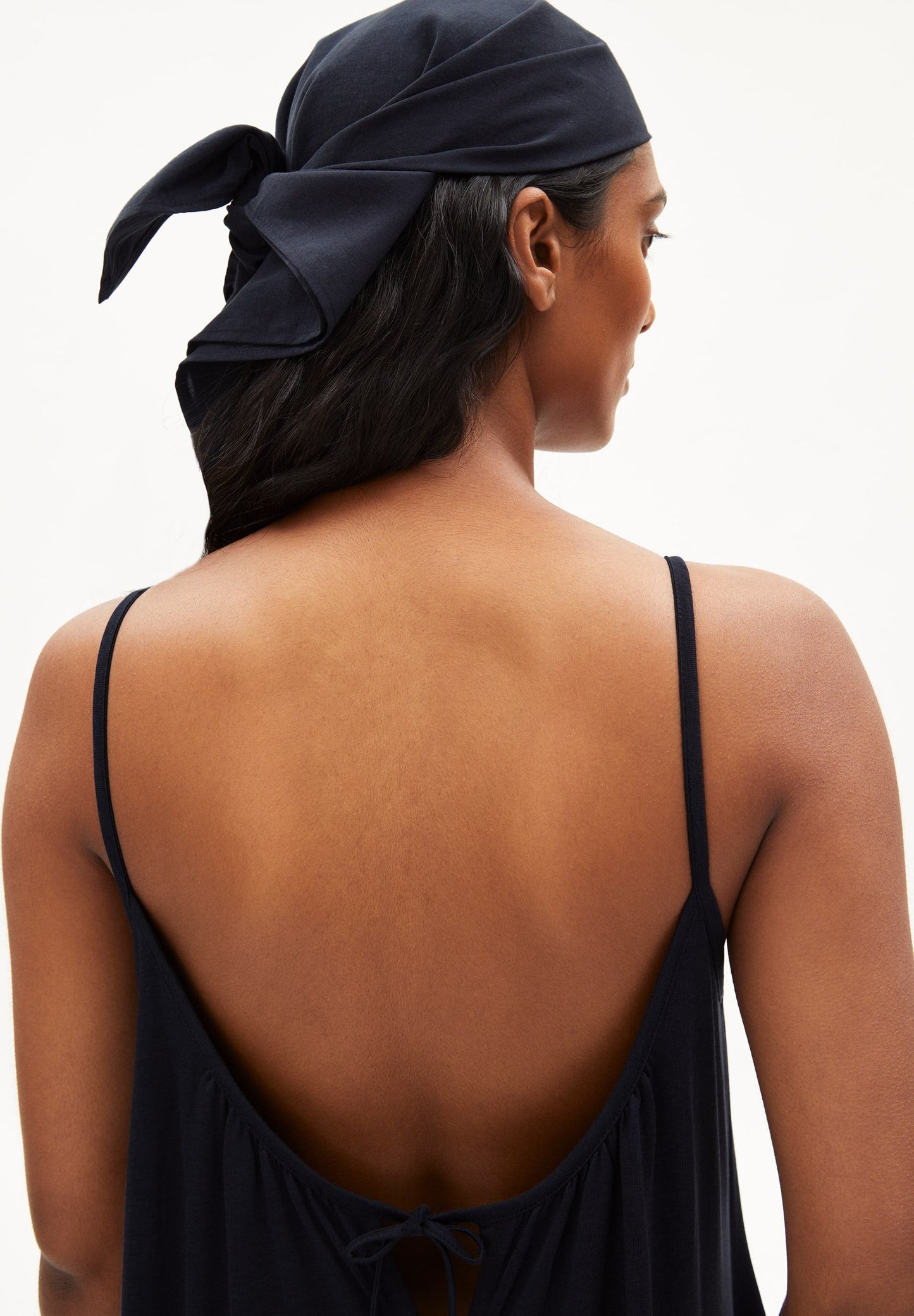 Robe longue marine en tencel et coton bio - sarinyaa night sky