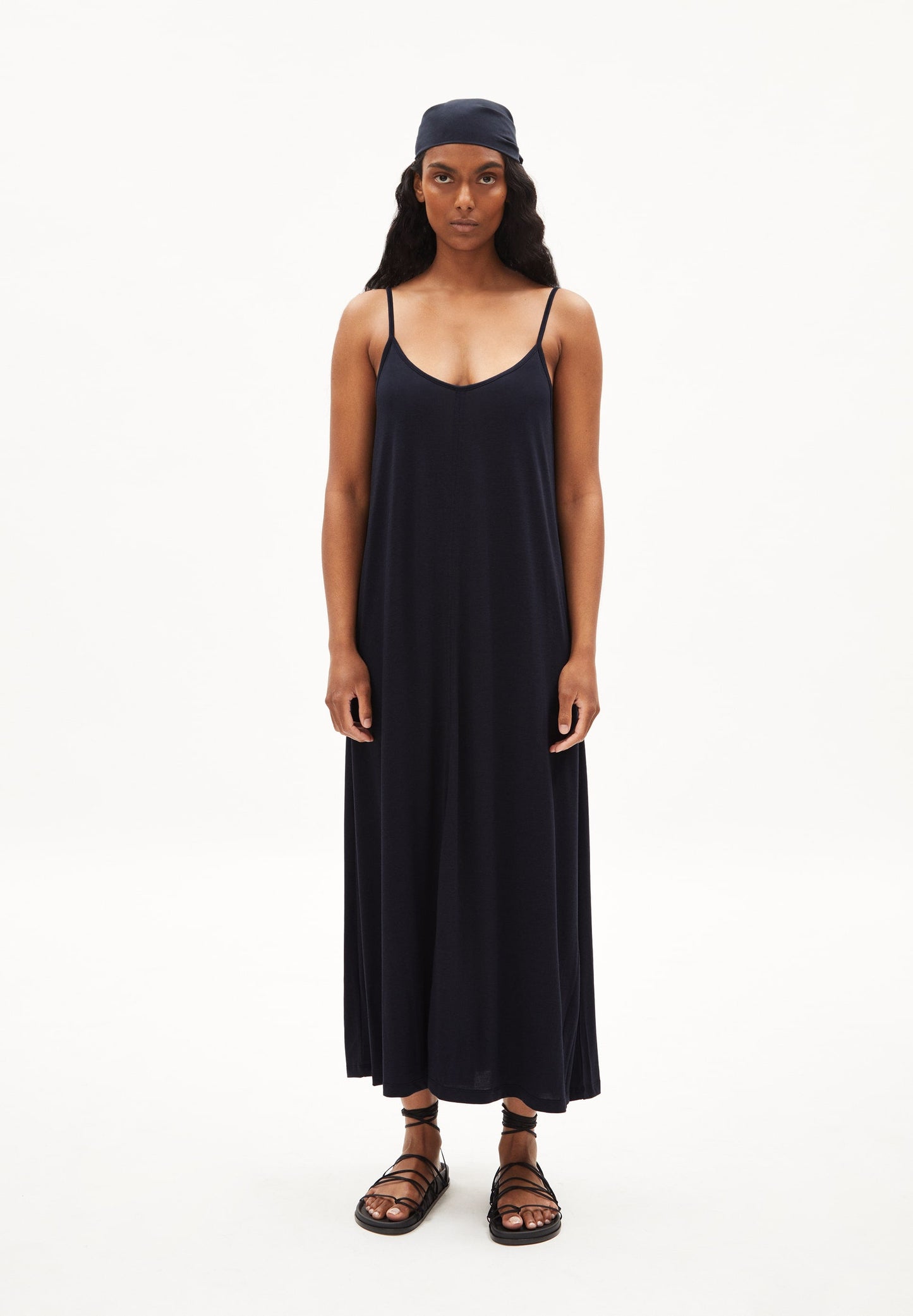 Robe longue marine en tencel et coton bio - sarinyaa night sky
