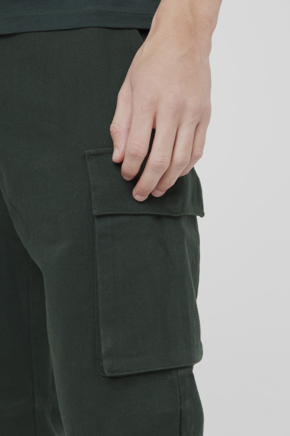 Pantalon cargo vert en coton bio