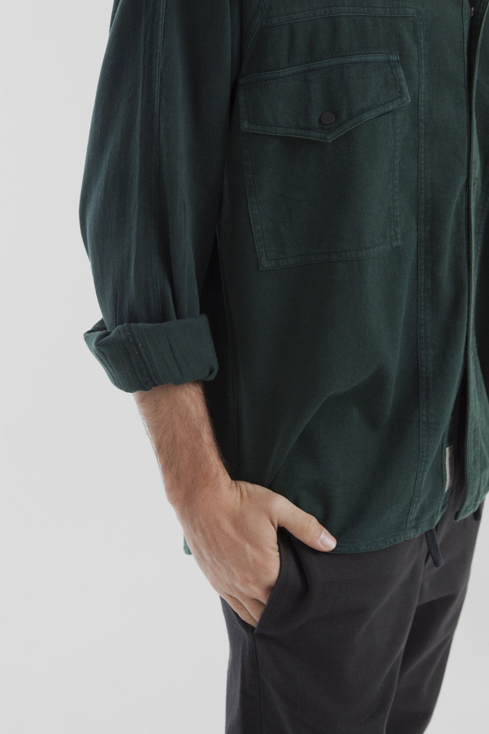 Chemise verte en coton bio - Santi