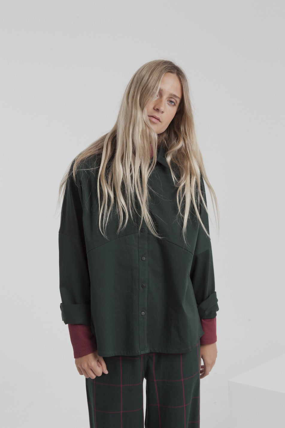 Surchemise verte en coton bio - Sheena